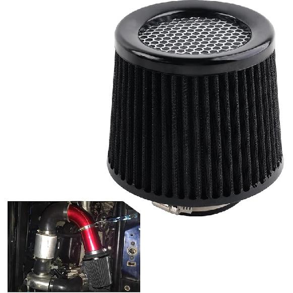 Air Intake Filter 3" Cone Air Filter Quality Dry Compatible With Car And MotorcycleClosed-Top Cool Air Filter 76Mm(Red)