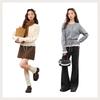 MJ STYLE Women's Ruffle Trim Colorblock Knit Cardigan