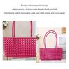 Handgefertigte Plastik-Hohlgeflecht-Tasche Landhausstil Große Kapazität Strand-Tragetasche Eimer-Tasche Damen-Handtasche Sommer-Strandtasche
