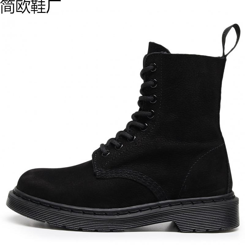 Lychee-Muster Werkzeugstiefel Damen Oberleder weiches Rindsleder Paar Kurzstiefel Britisches Leder Lokomotive Stiefel
