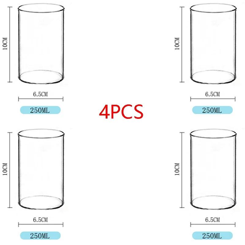 250ML Rakt Glas Vattenglas Kreativ Familj Mjölk Vattenglas Stor Kapacitet Enkelt Kallt Dryckesglas Kaffekopp Mugg