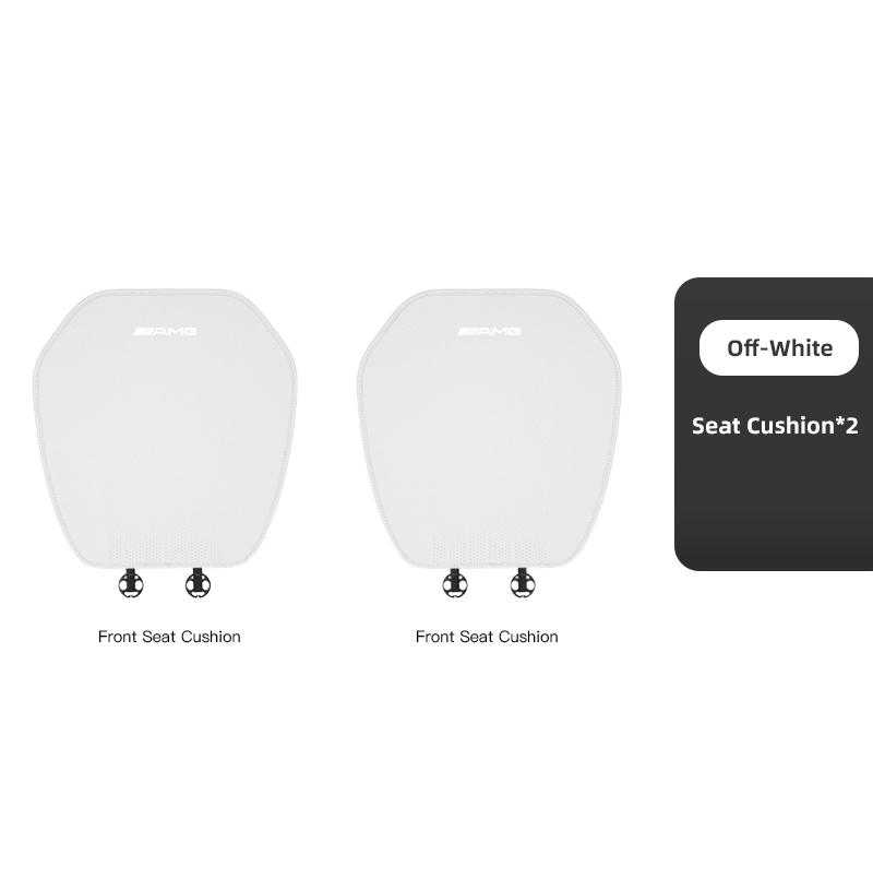 

Car Seat Cushion Nappa Leather Breathable Non-Slip Four Seasons Seat Cushion Suit Accessories Car Hub Cap For Mercedes Benz AMG