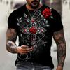 Men's Printed Color Cross 3D Short Sleeved T-shirt Summer Casual Sportswear Shirt