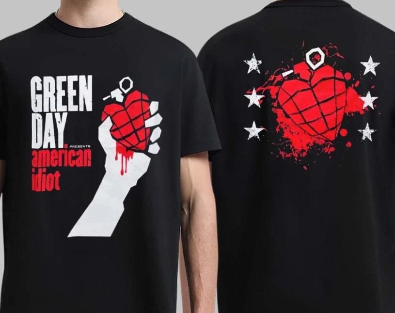 Green Day Riot Fest 2025 Presents American Idiot Grenade Heart T-Shirt 2XL