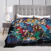 Knights Of The Zodiac Anime Fleece Throw Blanket Saints Seiyas  Blankets for Bedding Office Super Warm Bed Rug,