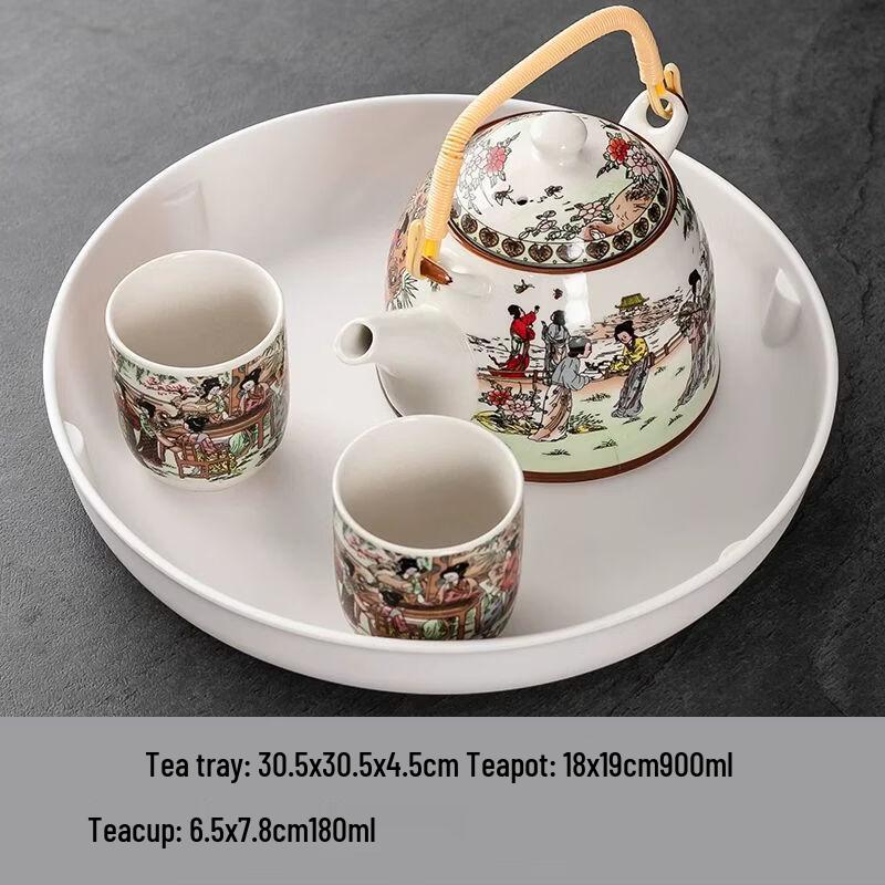 

Керамический чайник Anmu большого объема с ручкой и набором с подставкой для чая