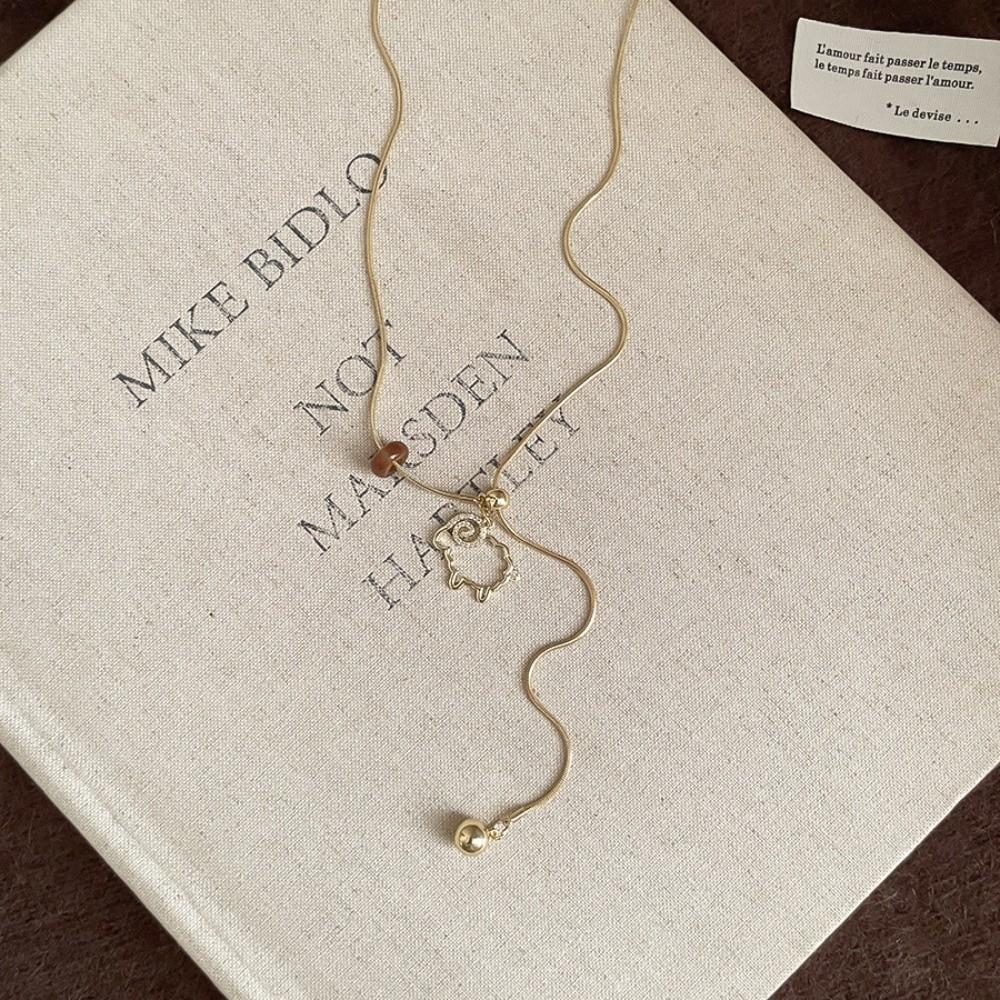 Geometric Y-Shaped Necklace Silver Color Charm Choker Necklaces New Sweater Chain Gifts
