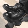 Stivali Martin da uomo stile britannico neri versatili semplici di tendenza rialzanti stivali da lavoro scarpe da uomo 22317-J