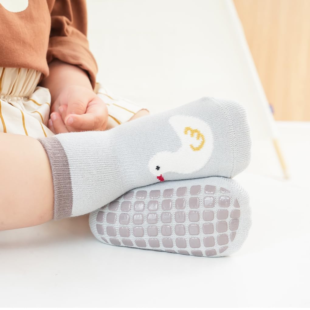 HOOMCOOM Baby Weich Alter Set Gelbe Socken, Baumwolle, Rutschfest, Frühling, Sommer, Herbst, Winter, 3-5, 5,