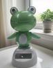 Solar-Powered Bobble Head Frog for Car Interiors