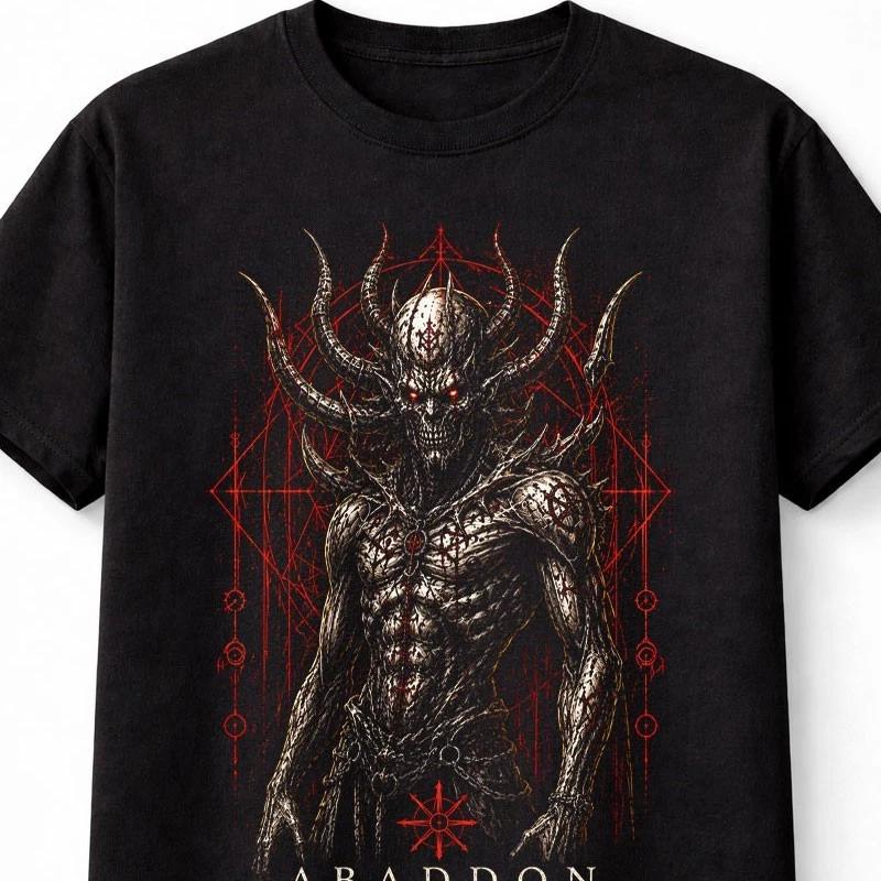 Abaddon Destroyer Demon Horror Gothic Dark Fantasy Unisex TShirt S