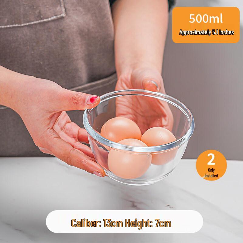 ZISIZ Heat-Resistant Transparent Glass Bowl