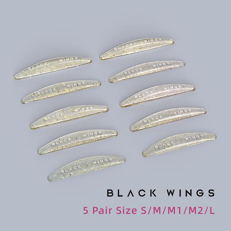 BLACKWINGS 5 Paar goldene Pailletten Wimperndauerwelle Silikonpads Wimperndauerwelle Pad Silikon klebrig