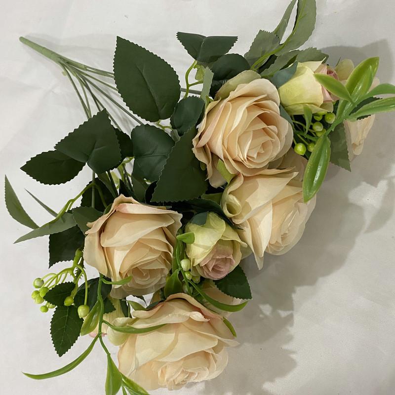 Romantic Rose Bouquet Fake Flowers For Wedding Decor With Real Touch Feelings