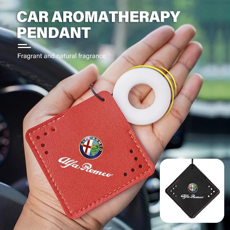 Car Fragrance Pendant Air Freshener Hanging Aromatherapy Tablets For Alfa Romeo 159 Giulietta 156 147 Giulia Mito GT Stelvio Kjn456