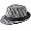 HT2203 Autumn Winter Wool Hats Men Women Plaid Trilby Hats with Band Vintage Retro Men Fedora Hats Male Derby Jazz Hats Fedoras