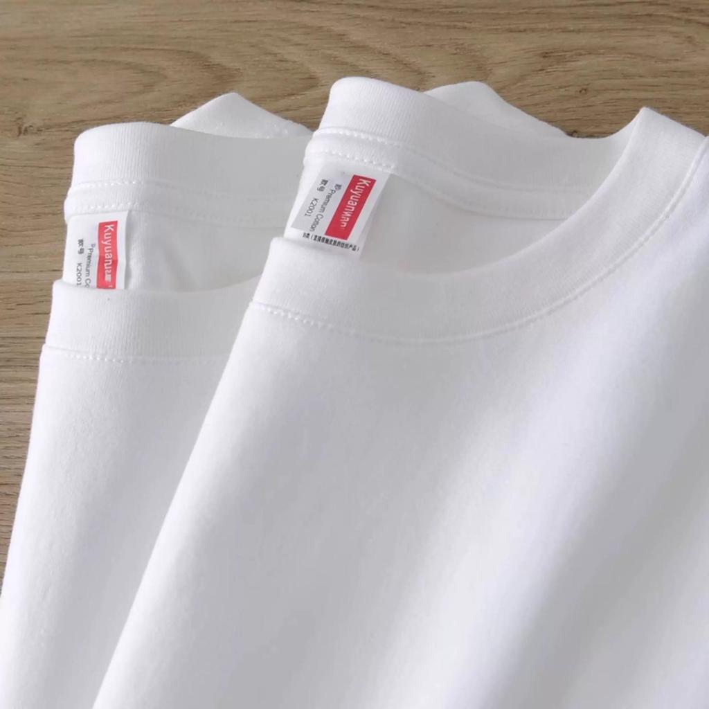 Unisex 260g Xinjiang Pure Cotton Heavyweight Short Sleeve T-Shirt - Solid Color, Combed Cotton, Loose Fit, White Base Layer