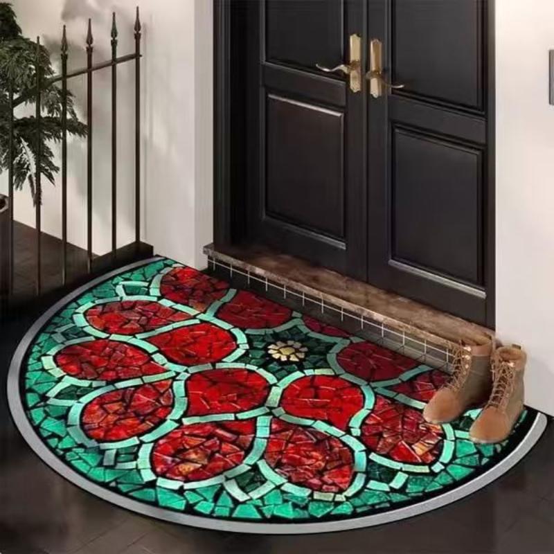 60*90cm 2D Floral Entrance Floor MATS, Anti-slip, Dirt-resistant and Easy-to-maintain Floor MATS Specially Designed for Bathrooms