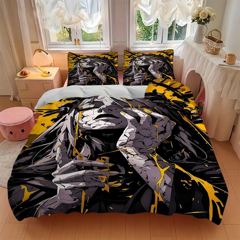 3pcs bedding set Dark Art "Cracked Soul" Includes 1 Comforter + 2 Pillowcases, Without Pillow Inserts, Soft Comfortable, Lightweight Breatha