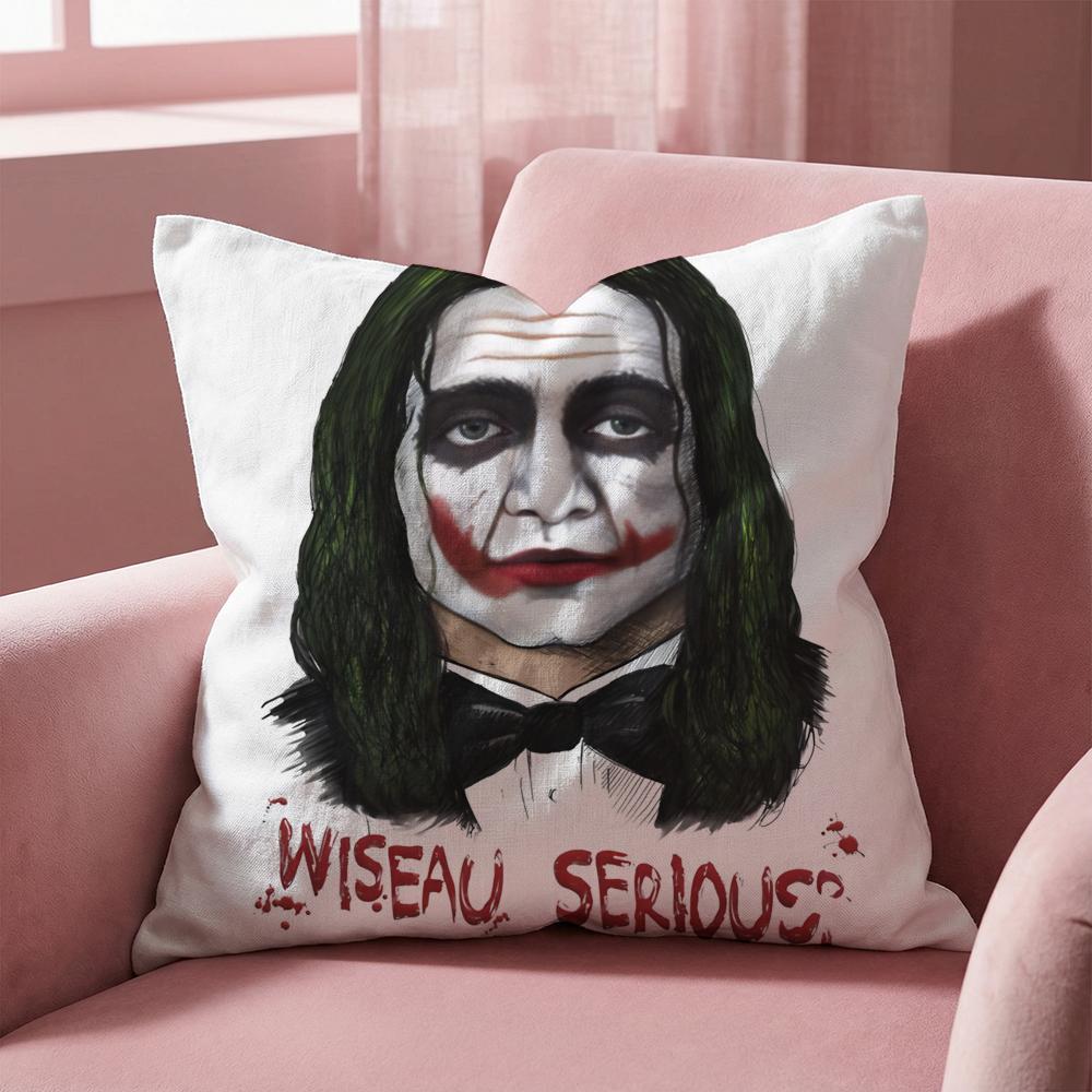 The Room T-Tommy Wiseau Cushion Cover Multi-Scene Pillow Cover for Home & Car - Reversible, Soft & Durable for Daily Use