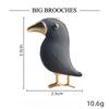 Creative Cute Bird Brooch Fashion Personality Black Crow Badge Versatile Animal Silk Scarf Buckle Pin Brooch