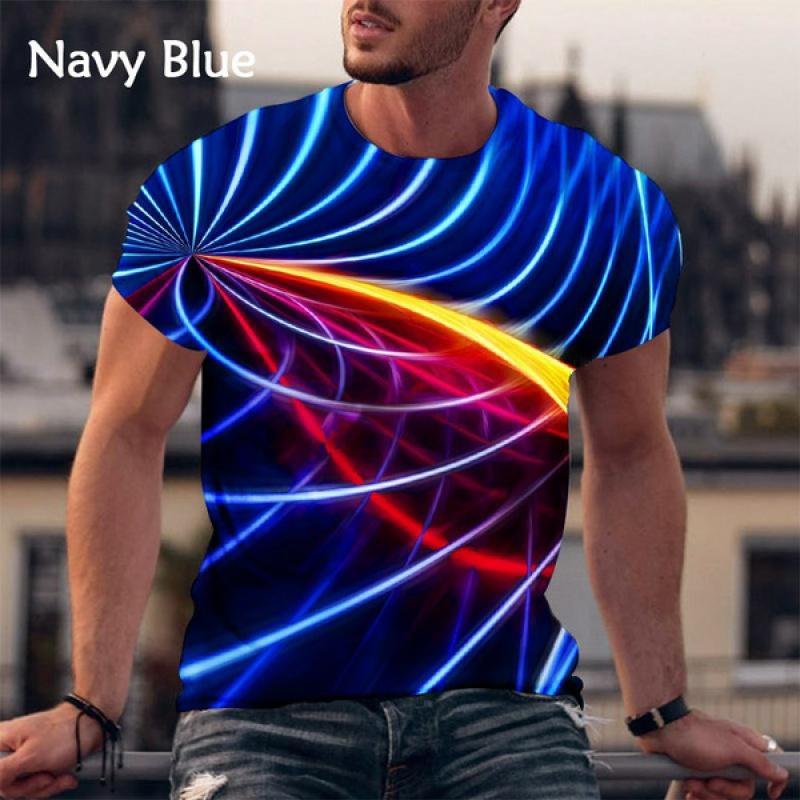 Fashion Vertigo Hypnotic 3d Printing T Shirt Men's Street Short Sleeve Hip-hop Style Cool T-shirt