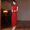 Red National Style New Chinese Long Cheongsam Improved Young 1011 New Women's High-end Engagement Toasting Dress