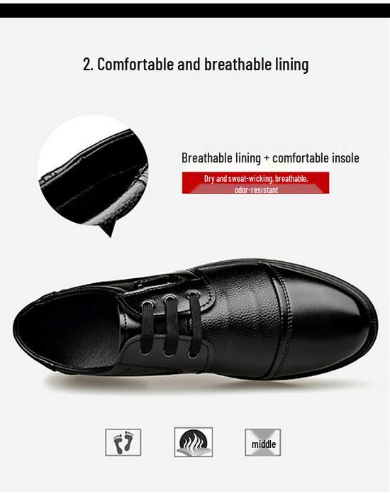 2025 Men's Casual British Style Leather Office Shoes - Spring Formal, Soft Low-Top Lace-Up