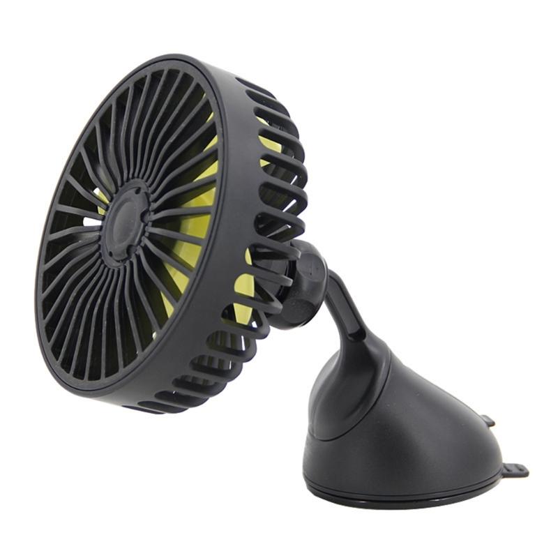 Car USB Clip Fan with 360 Degree Rotation & Strong ABS Suction Cup Portable Auto Suction Cup Fan for Vehicle Cooling