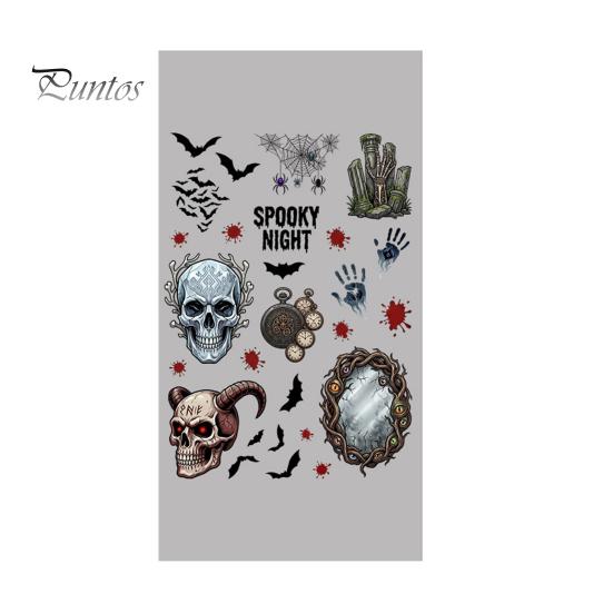 And Skull Cling Halloween Electrostatic Glass Stickers, Demon Blood Handprints Bats Scary Window Pattern Clings, Spooky Stickers for Doors Mirrors