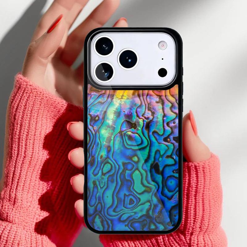 Abalone Shell pattern Phone Case for iPhone 17 16 15 14 13 Pro Max Back Cover for 12 11 Pro Coque