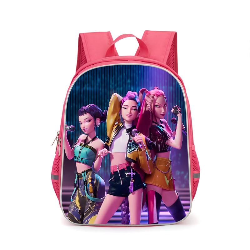 KPop Demon Hunters Kids Large Capacity Layered Backpack Students School Bags for Girls Boys Cartoon Bookbag Travel Backpack