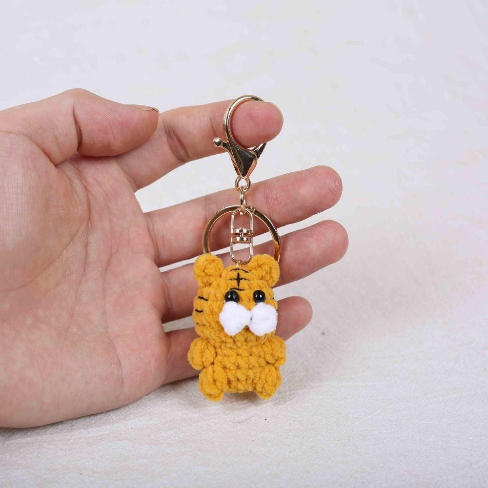 Handmade Chinese Zodiac Keychain Knitting Mini Size Monkey Keychain Creative Weaving Custom Design Animal Crochet Keychain