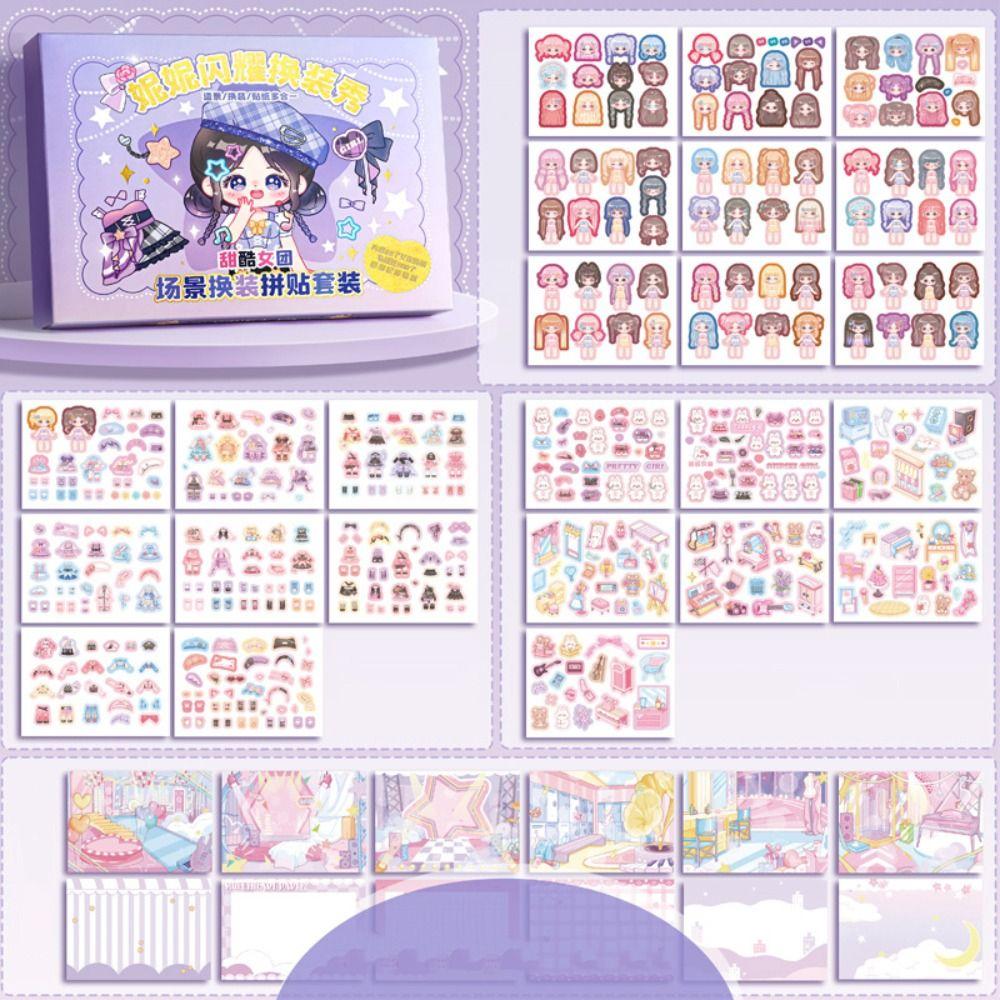 Dress-up DIY Dress Up Stickers Paper Graffiti Assembly Set  Children Gifts