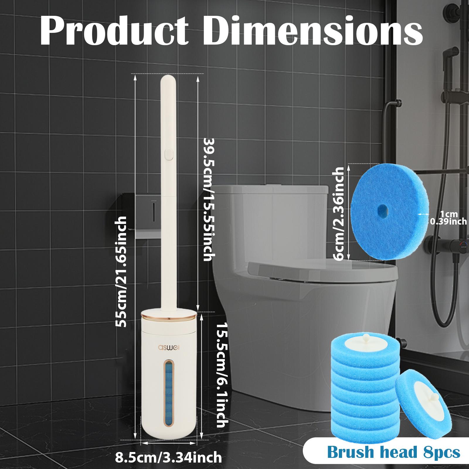 

Wall Mounted Toilet Brush Cleaning Kit 360° Deep Cleaning Disposable Replacement Head Cleaning Kit with Long Handle for Bathroom