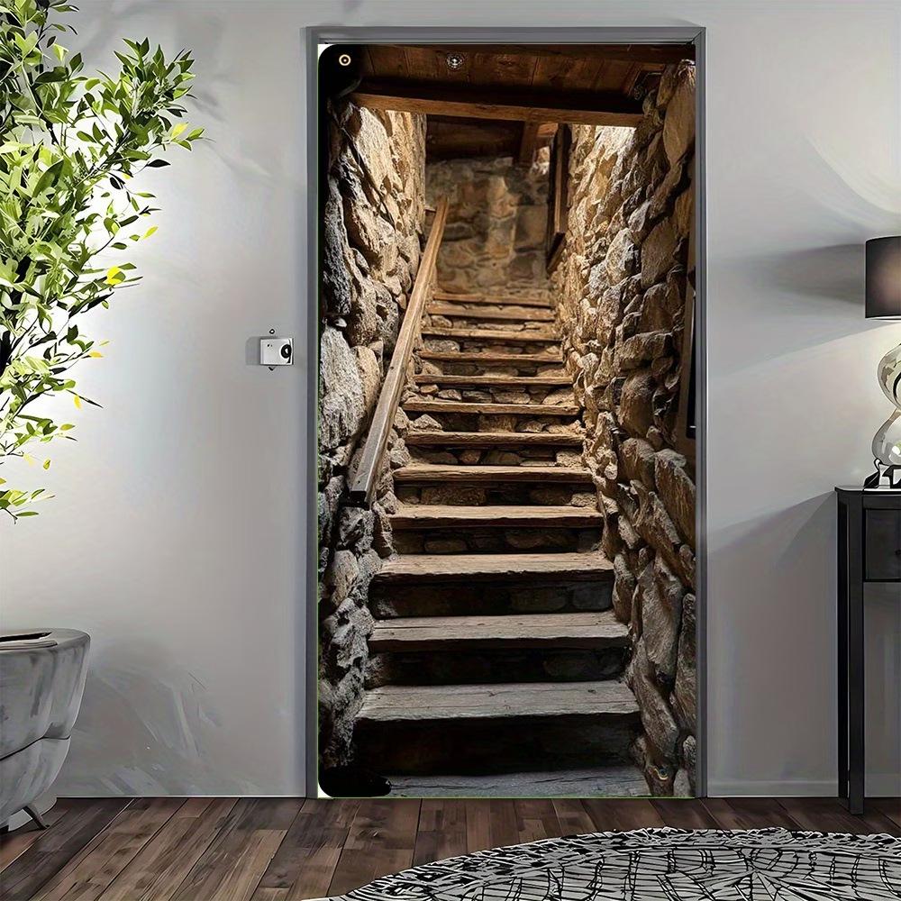 3D Visual Space Art Doorway Banner - Party Celebration Polyester Door Curtain Flag Decoration