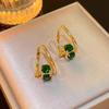 Light Luxury Niche Design, High-end Earrings, Small and Exquisite, Rotatable Zircon Ear Buckle, Women's Versatile Earrings
