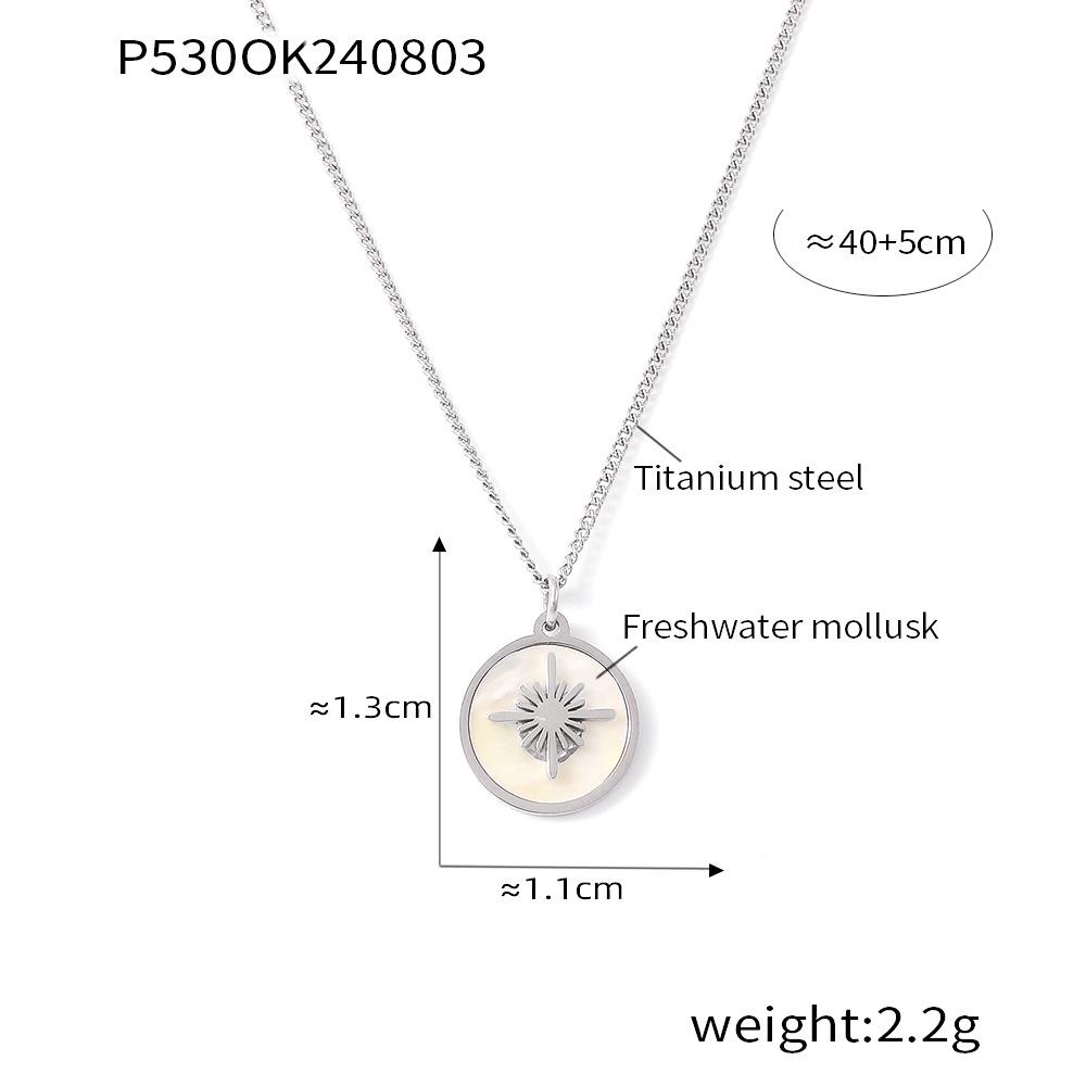 

Ретро звезда вода ракушка круглый бренд кулон титан сталь ключица ожерелье 18 карат покрытая настоящее золото ниша свет роскошь