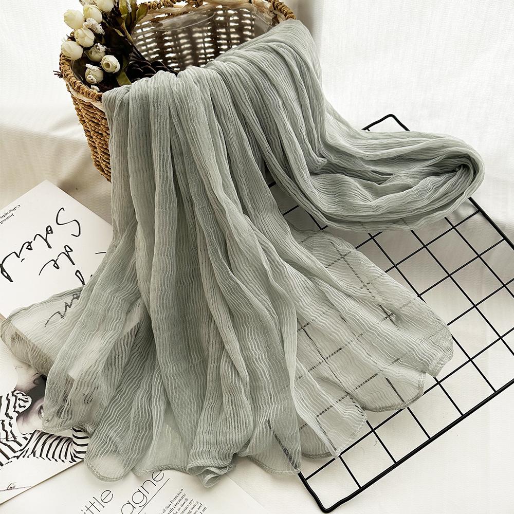 Herren Baumwolle Einfarbig Frühling und Sommer Schal Damen Stola Sonnenschutz Schal Kunst Retro Langer Schal