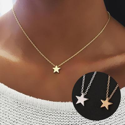 Kształt gwiazdy spadek naszyjnik kobiety w stylu Vintage Choker łańcuszek do obojczyka biżuteria Femme