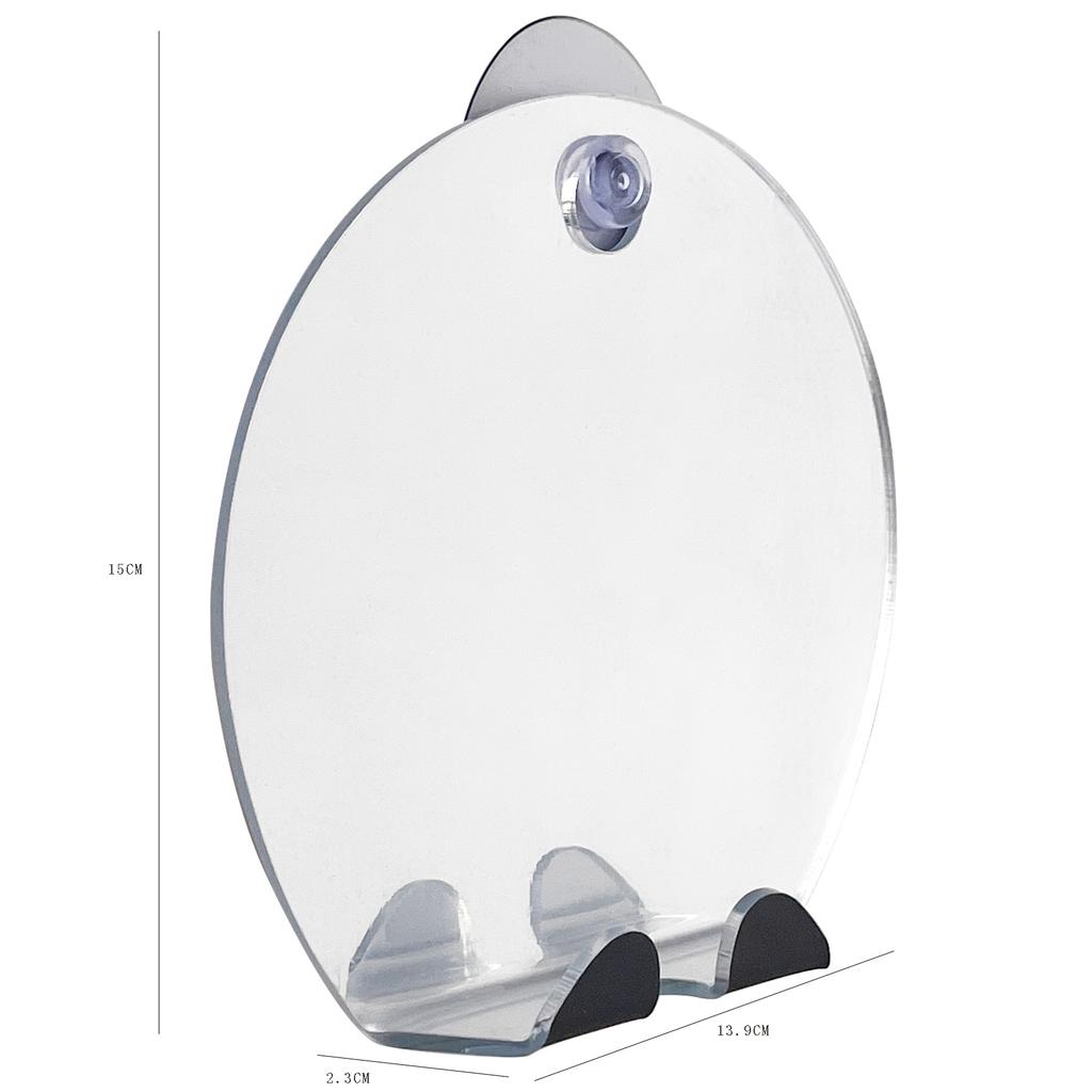 Fogless Shower Mirror for Shaving with Strong Suction Cup Shatterproof Shaving and Makeup Mirror for Bathroom