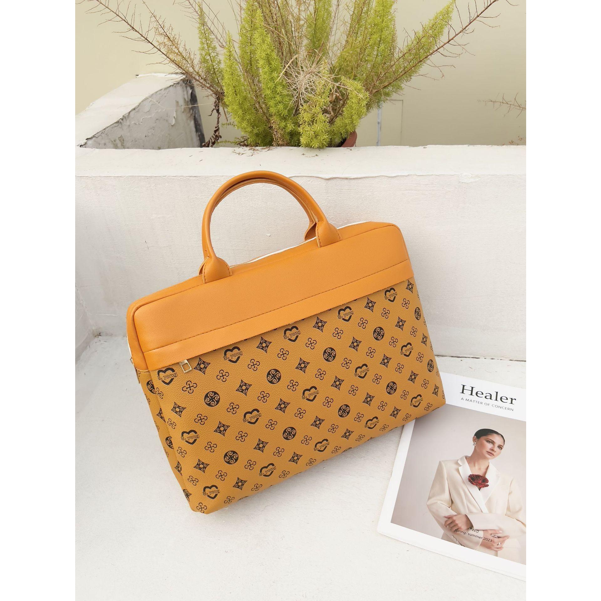 

Сумка для компьютера Новая сумка через плечо Универсальная женская сумка Нишевый дизайн Высококачественная большая сумка оранжевый