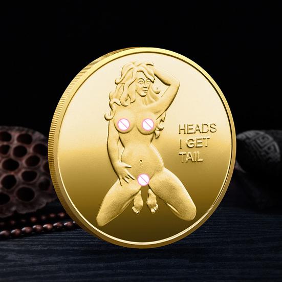 Sexy Women Coin Heads And Tails Date Night Coin Metal Double-Sided Lucky