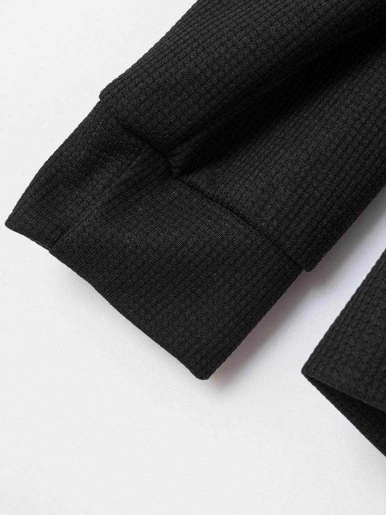 Herren Herbst Waffelstrick Reißverschlusstasche Revers Cardigan