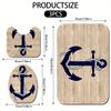 3pcs Sailing Boat Anchor Bathroom Rug Set Non-Slip U-Shaped Mat and Toilet Lid Cover Ocean Nautical Theme Washable Floor Mats