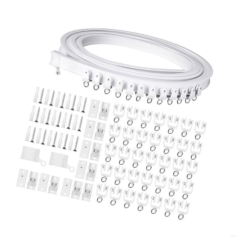 Quiet Glides Curtain Rails 5 Meter with Accessories Set for Seamlessly Hanging X3UC