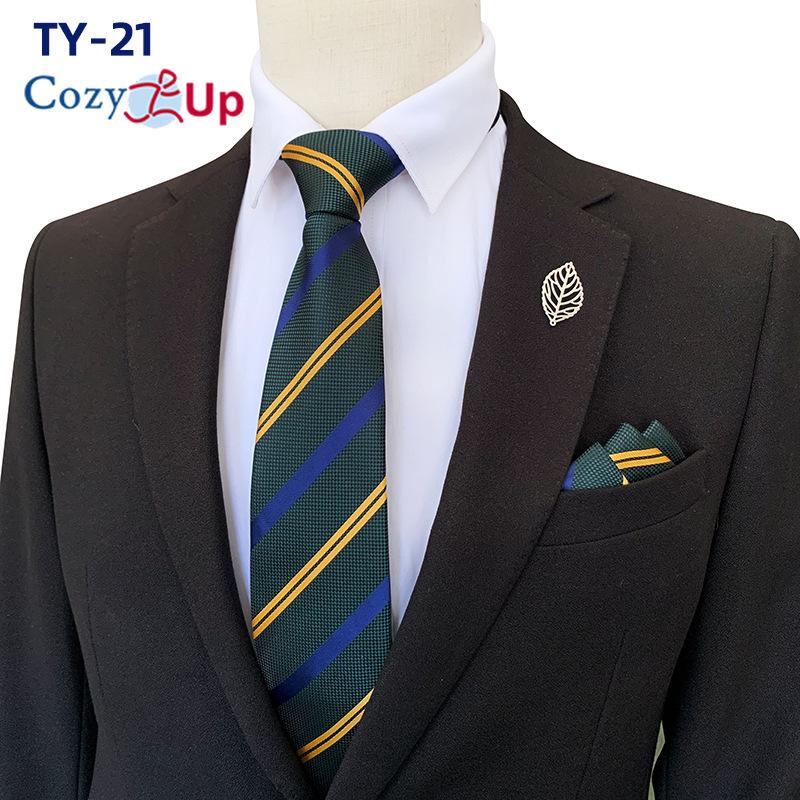 Men Two-piece Tie Set Stripe Necktie  Business Fashion Handkerchief Paisley