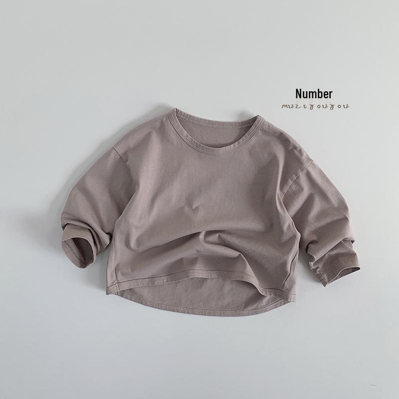 Mångsidig t-shirt för barn, Våren 2025: Avslappnad koreansk Mori-stil för pojkar och flickor