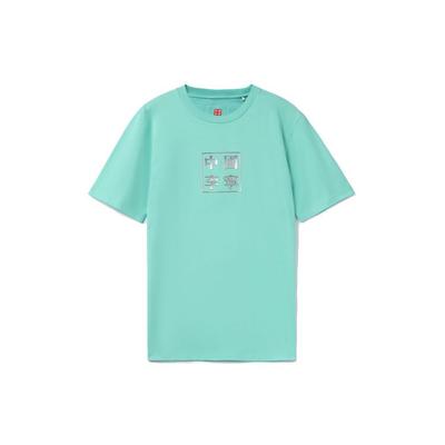 Li Ning Sports Basketball Series Printed Crew Neck Pullover Short Sleeve T-Shirt Men T-Shirt Green AHSR851-4