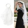 Elegant Double Layer White Veil Flower Crowns Parties Garlands For Brides Wedding Party And Special Event